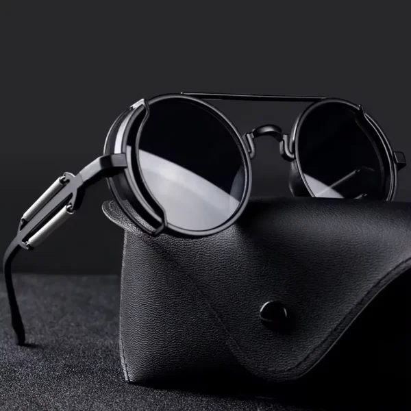 Punk Round Frame Sunglasses Men Women